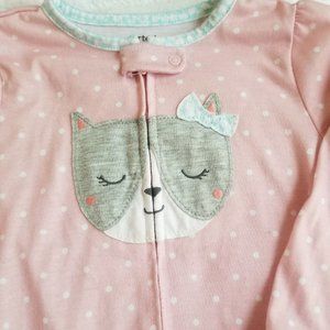 Carters Pink Cat Footie Pajamas for Girls